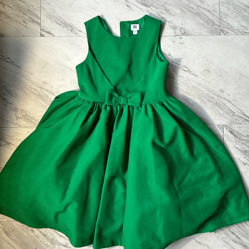 Holiday Girl 7 green pompon dress